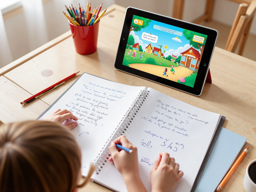 小学生正在操作时间计算助手，屏幕上显示模拟时钟和时间轴，孩子正在拖动时针分针学习时间概念