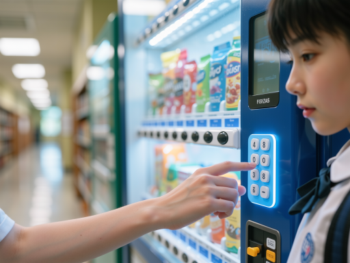 小学生正在操作测量单位转换器，屏幕上显示不同单位的测量工具对比，孩子正在选择不同的单位进行转换练习